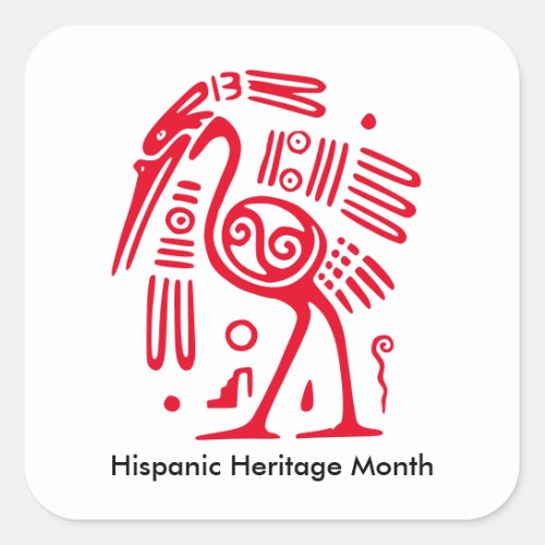 Mexican Bird Symbol Spanish Heritage Month  Square Sticker