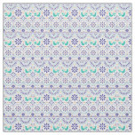 Mexican Bird Tile Folk Art Pattern Fabric