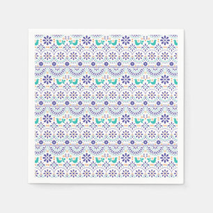 Mexican Bird Tile Folk Art Pattern Napkins