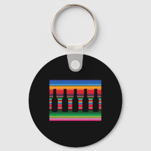 Mexican Blanket Beer T Shirt Serape Funny Beer Shi Keychain