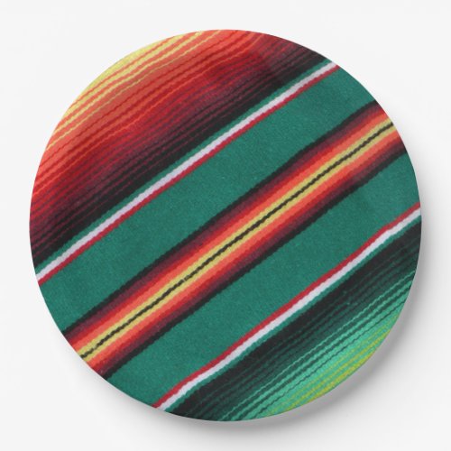 Mexican Blanket Colorful Stripe  Paper Plates