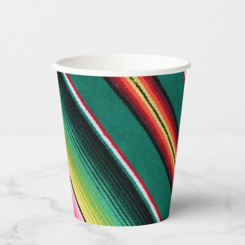 Mexican Blanket Colorful Stripe  Paper Plates Paper Cups