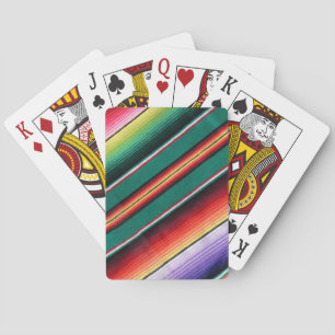 Mexican Blanket Colorful Stripe Southwestern Poker Cards