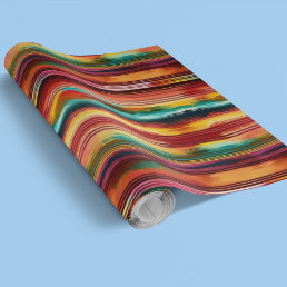 Mexican Blanket Fiesta Stripe Watercolor Sarape Wrapping Paper