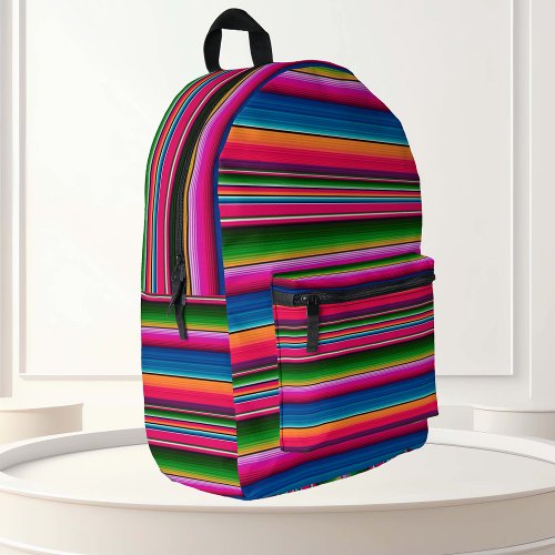Mexican Blanket Fiesta Stripes Colorful Sarape Printed Backpack