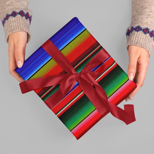 Mexican Blanket Fiesta Stripes Colorful Sarape Wrapping Paper