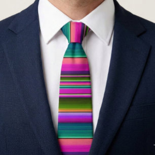 Mexican Blanket Fiesta Stripes Colorful Serape Neck Tie