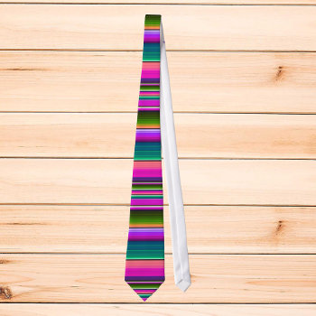 Mexican Blanket Fiesta Stripes Colorful Serape Neck Tie by ColorFlowCreations at Zazzle