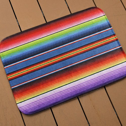 Mexican Blanket Stripes Colorful Rainbow Serape Bath Mat