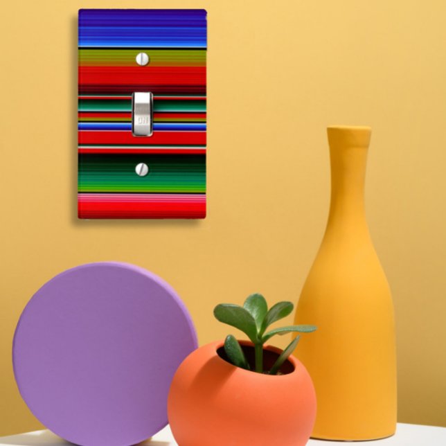 Mexican Blanket Stripes Colorful Serape Light Switch Cover (Creator Uploaded)