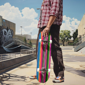 Mexican Blanket Stripes Serape Colorful Mexico Skateboard