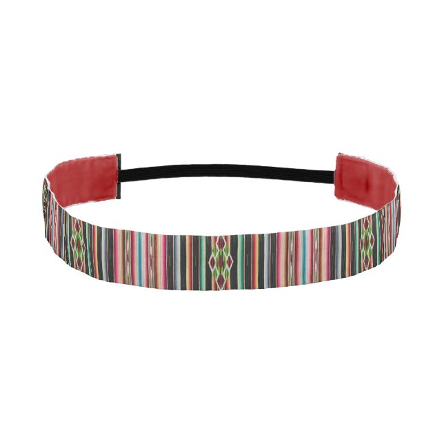 Mexican Blanket Traditional Spanish Fiesta Serape Athletic Headband (Front)