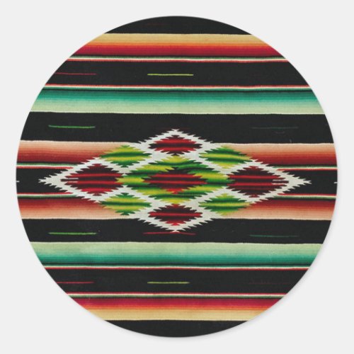 Mexican Blanket Traditional Spanish Fiesta Serape Classic Round Sticker