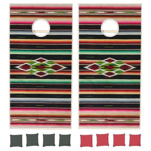 Mexican Blanket Traditional Spanish Fiesta Serape Cornhole Set