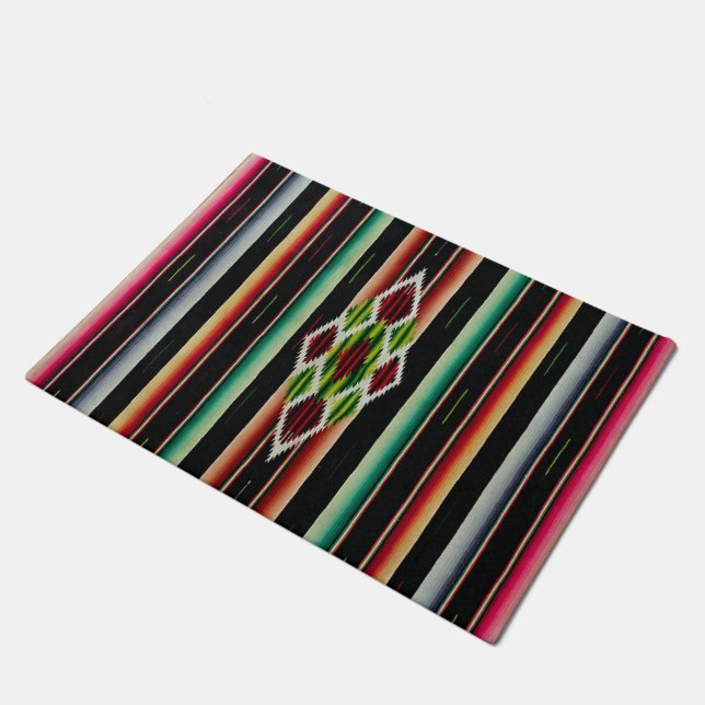 Mexican Blanket Traditional Spanish Fiesta Serape Doormat (Angled)