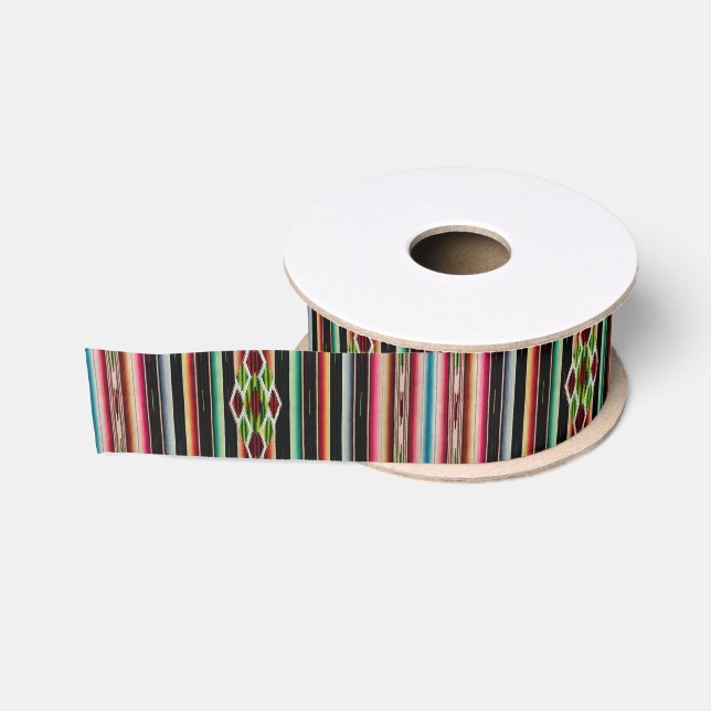 Mexican Blanket Traditional Spanish Fiesta Serape Grosgrain Ribbon (Spool)