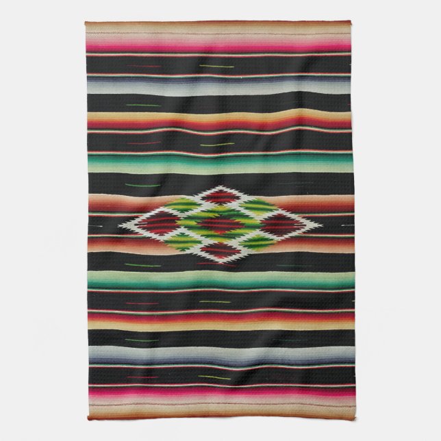 Mexican Blanket Traditional Spanish Fiesta Serape Kitchen Towel (Vertical)