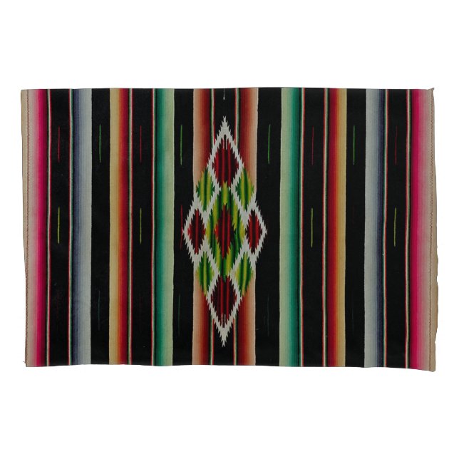 Mexican Blanket Traditional Spanish Fiesta Serape Pillow Case (Front)