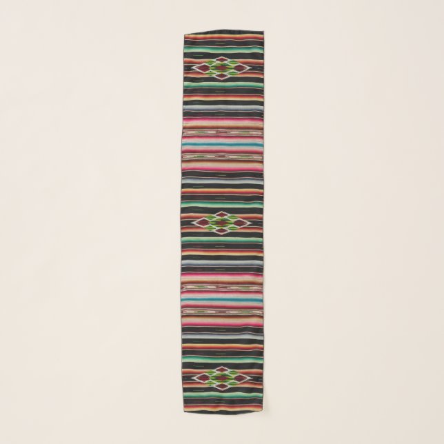 Mexican Blanket Traditional Spanish Fiesta Serape Scarf (Front)