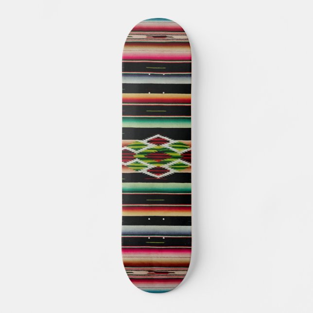 Mexican Blanket Traditional Spanish Fiesta Serape Skateboard (Front)