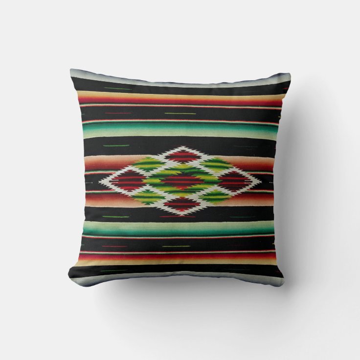Mexican Blanket Traditional Spanish Fiesta Serape Throw Pillow Zazzle