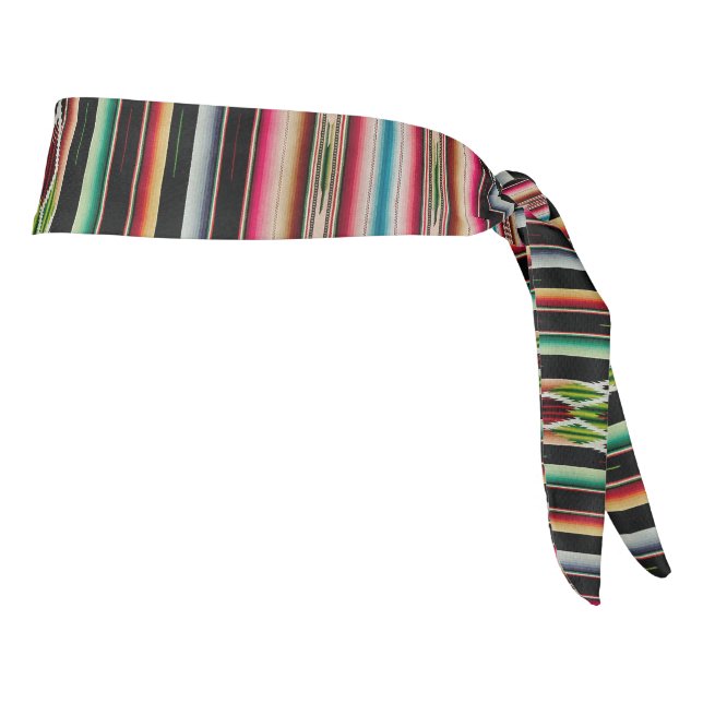 Mexican Blanket Traditional Spanish Fiesta Serape Tie Headband (Rotate 90)