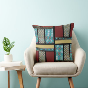 Mexican Block Pattern 1 Throw Pillow