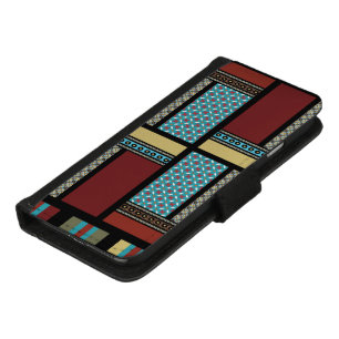 Mexican Block Stripe Pattern 1 iPhone 8/7 Wallet Case