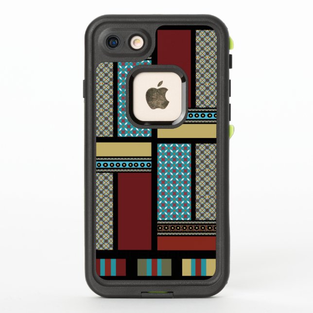 Mexican Block Stripe Pattern 1 LifeProof iPhone Case (Back)