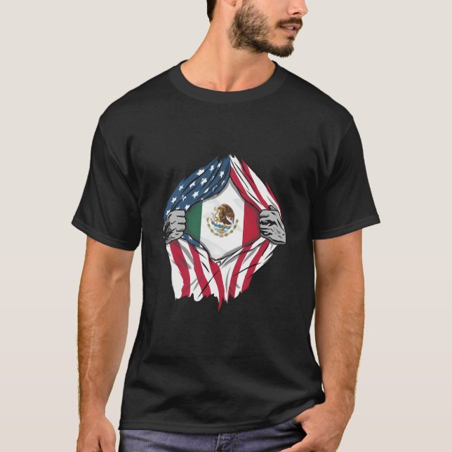 Mexican Blood Inside Me Shirt Mexico Flag (Front)