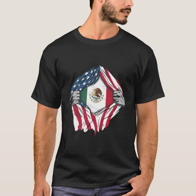 Mexican Blood Inside Me Shirt Mexico Flag (Front)