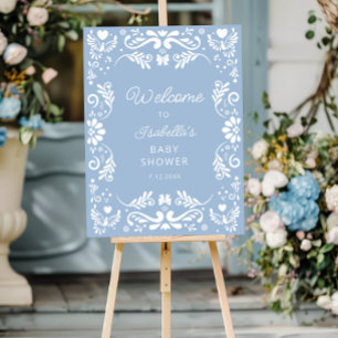 Mexican Blue Baby Shower Welcome Foam Board