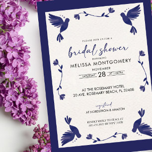 Mexican Blue Fiesta Bridal Shower Invitation