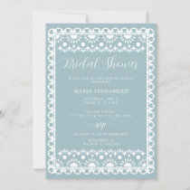 Mexican Blue Papel Picado Boho Bridal Shower Invitation