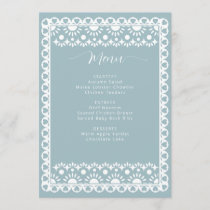 Mexican Blue Papel Picado Boho Bridal Shower Menu