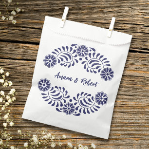 Mexican blue Talavera Favor Bag