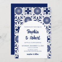 Mexican Blue Talavera Tiles Wedding Invitation