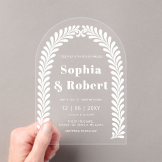 Mexican Blue Talavera Wedding Acrylic Invitations