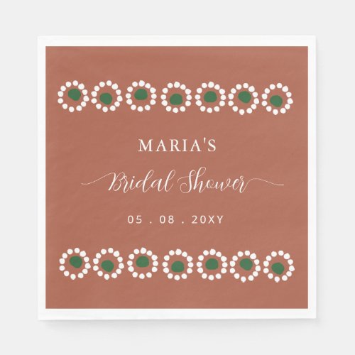 Mexican Boho Barro Bridal Shower Napkins