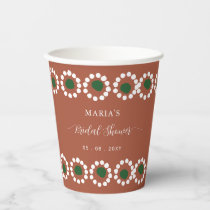 Mexican Boho Barro Bridal Shower Paper Cups