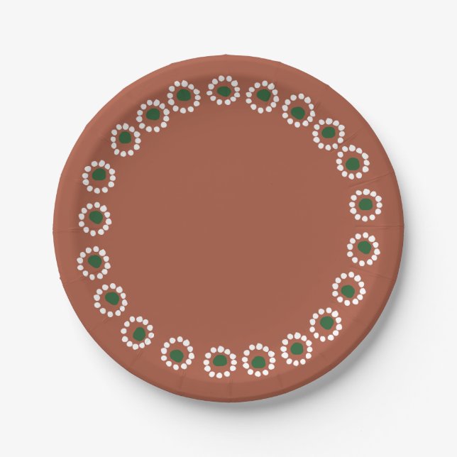 Mexican Boho Barro  Paper Plates (Front)