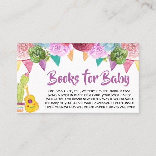 Mexican Boho Fiesta Baby Shower Books for Baby Business Card