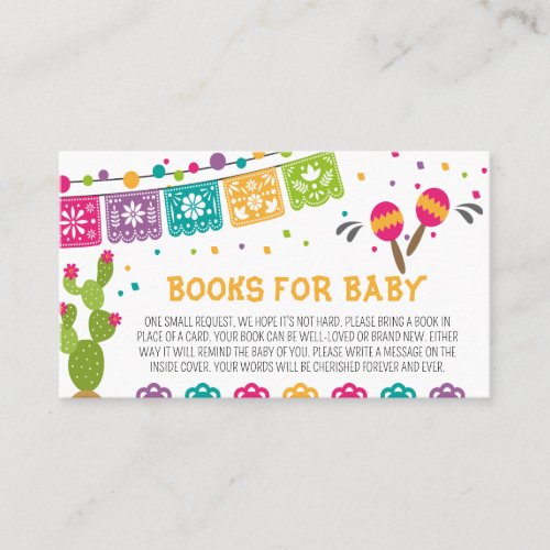 Mexican Boho Fiesta Baby Shower Books for Baby  Business Card
