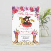 Mexican Boot Charra Quinceanera Invitation (Standing Front)