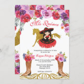 Mexican Boot Charra Quinceanera Invitation (Front/Back)