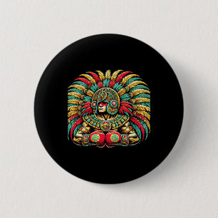 Mexican Boxing Aztec Warrior Design Button