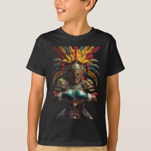 Mexican Boxing Aztec Warrior Power  T-Shirt