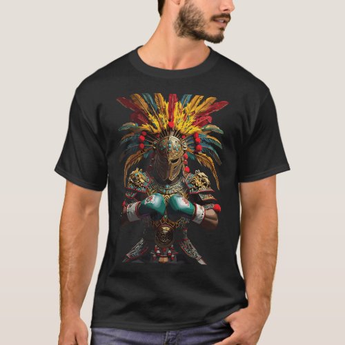 Mexican Boxing Aztec Warrior Power  T-Shirt