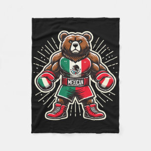 Mexican Boxing Bear Fleece Blanket