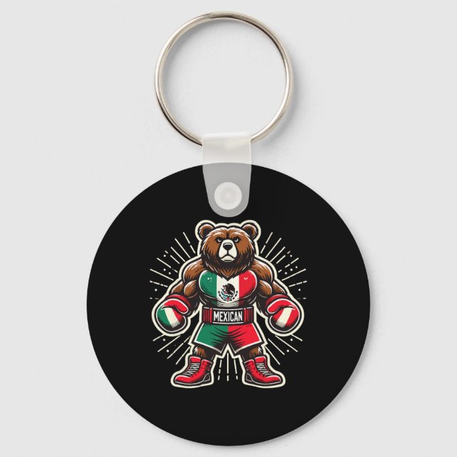 Mexican Boxing Bear  Keychain (Front)